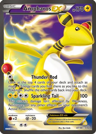 Ampharos EX (87 Full Art) 087/98/98 - Ultra Rare - Holofoil