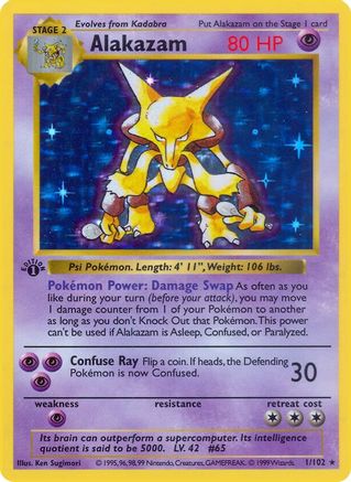 Alakazam 001 - Holo Rare - Unlimited Holofoil