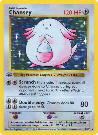 Chansey 003/102 - Holo Rare - Unlimited Holofoil