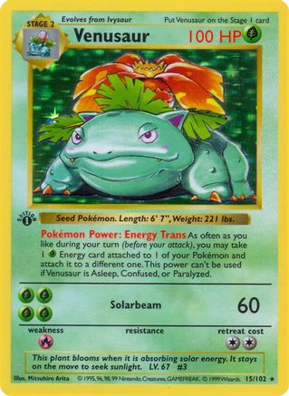 Venusaur 015/102 - Holo Rare - Holofoil