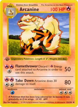 Arcanine 023/102 - Uncommon - Unlimited