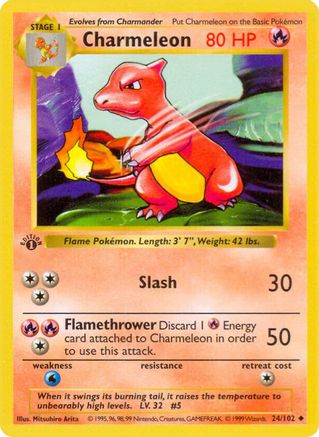 Charmeleon 024/102 - Uncommon - 1st Edition