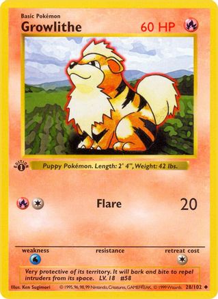 Growlithe 028/102 - Uncommon - Unlimited