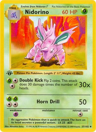 Nidorino 037/102 - Uncommon - Unlimited