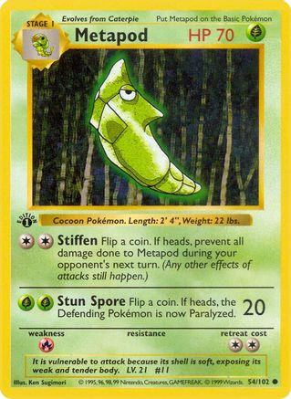Metapod 054/102 - Common - 1st Edition