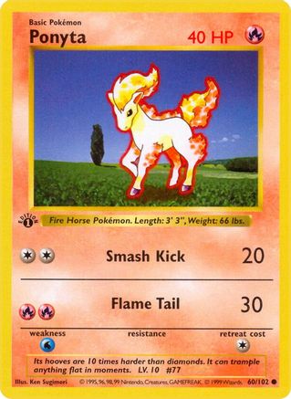 Ponyta 060/102 - Common - 1st Edition