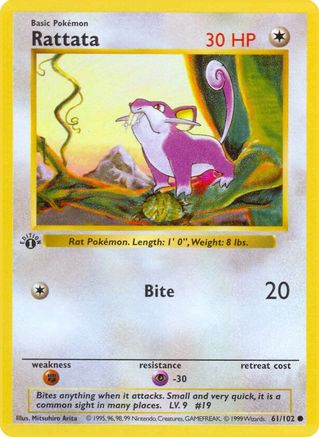 Rattata 061/102 - Common - 1st Edition