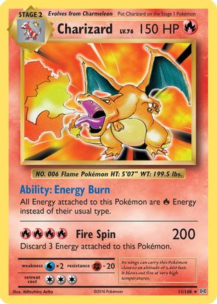 Charizard 011/108/108 - Holo Rare - Holofoil