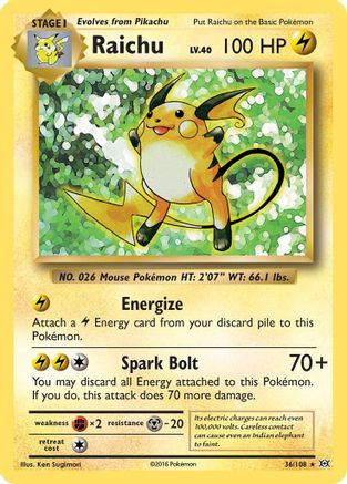 Raichu 036/108/108 - Holo Rare - Holofoil