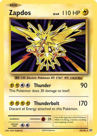 Zapdos 042/108/108 - Holo Rare - Holofoil