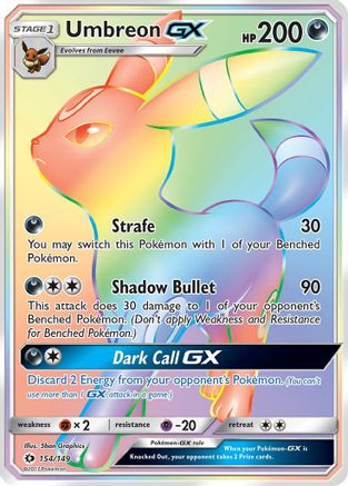 Umbreon GX (Secret) 154/149/149 - Secret Rare - Holofoil