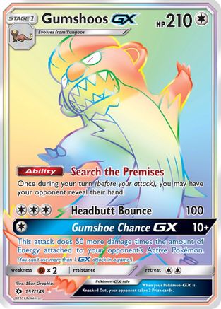Gumshoos GX (Secret) 157/149/149 - Secret Rare - Holofoil