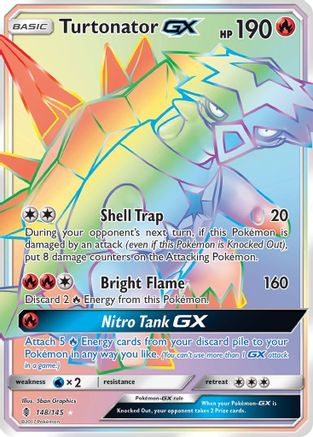 Turtonator GX (Secret) 148/145 - Secret Rare - Holofoil