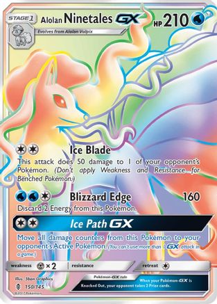 Alolan Ninetales GX (Secret) 150/145 - Secret Rare - Holofoil