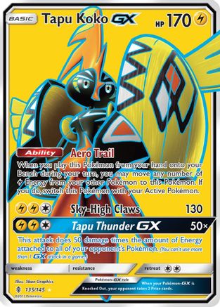 Tapu Koko GX (Full Art) 135/145/145 - Ultra Rare - Holofoil