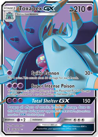 Toxapex GX (Full Art) 136/145/145 - Ultra Rare - Holofoil