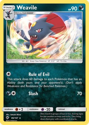 Weavile 086/147/147 - Rare