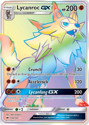 Lycanroc GX (Secret) 155/147 - Secret Rare - Holofoil