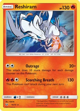 Reshiram 014/73/73 - Holo Rare - Holofoil