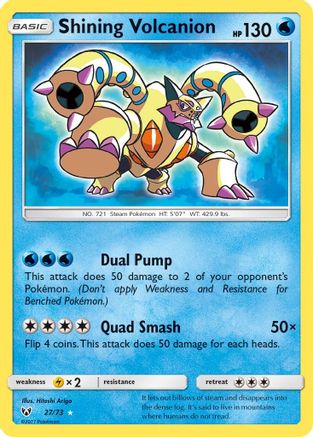 Shining Volcanion 027/73/73 - Shiny Holo Rare - Holofoil
