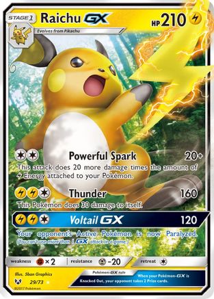 Raichu GX 029/73/73 - Ultra Rare - Holofoil