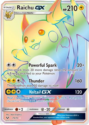 Raichu GX (Secret) 075/73/73 - Secret Rare - Holofoil