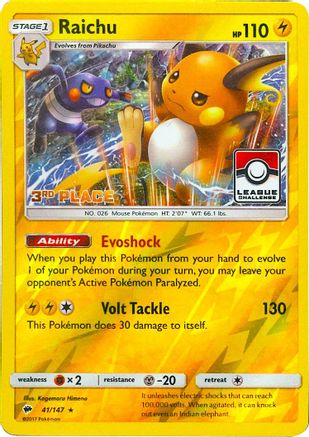 Raichu 041/147 - Promo - Reverse Holofoil