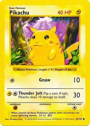 Pikachu (Red Cheeks) 058/102 - Common - Unlimited