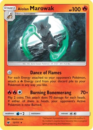 Alolan Marowak 012/111/111 - Holo Rare - Holofoil