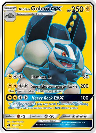 Alolan Golem GX (Full Art) 102/111/111 - Ultra Rare - Holofoil