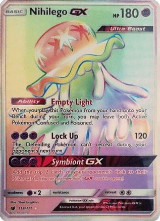 Nihilego GX (Secret) 114/111 - Secret Rare - Holofoil