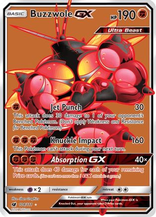 Buzzwole GX (Full Art) 104/111/111 - Ultra Rare - Holofoil