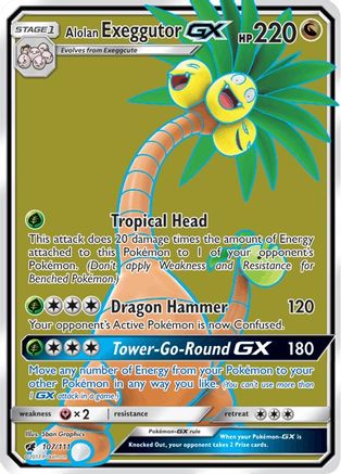 Alolan Exeggutor GX (Full Art) 107/111/111 - Ultra Rare - Holofoil