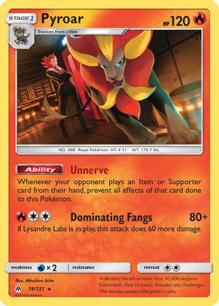 Pyroar 019/131 - Holo Rare - Holofoil