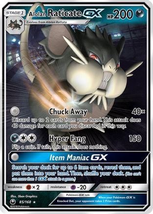 Alolan Raticate GX 085/168/168 - Ultra Rare - Holofoil