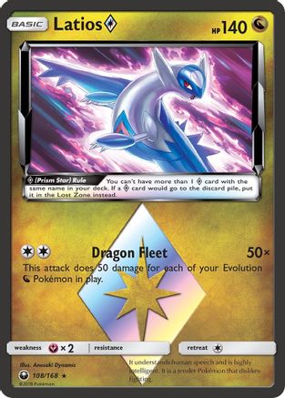 Latios Prism Star 108/168/168 - Prism Rare - Holofoil