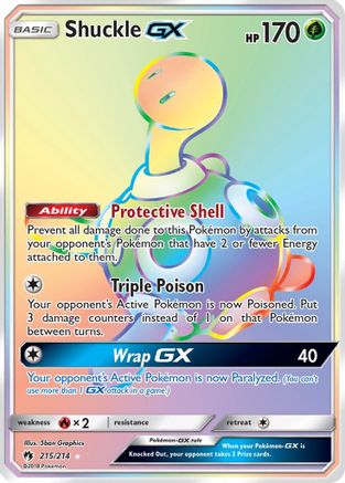 Shuckle GX (Secret) 215/214 - Secret Rare - Holofoil
