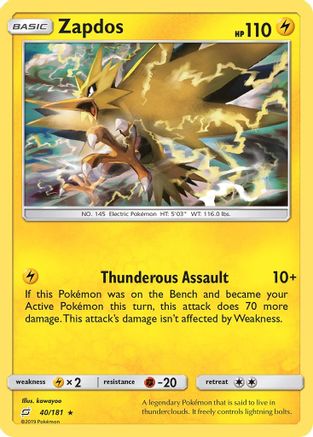 Zapdos 040/181/181 - Holo Rare - Holofoil