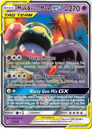 Muk & Alolan Muk GX 061/214/214 - Ultra Rare - Holofoil