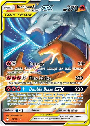 Reshiram & Charizard GX 020/214/214 - Ultra Rare - Holofoil