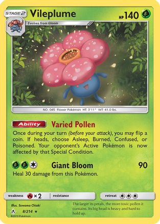 Vileplume 008/214/214 - Holo Rare - Holofoil