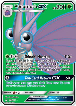 Venomoth GX (Full Art) 193/214 - Ultra Rare - Holofoil
