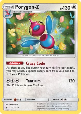 Porygon-Z 157/214/214 - Holo Rare - Holofoil