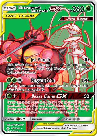 Pheromosa & Buzzwole GX (191) (Full Art) 191/214 - Ultra Rare - Holofoil