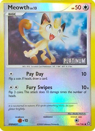 Meowth 106/146 - Promo - Reverse Holofoil