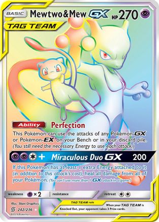 Mewtwo & Mew GX (Secret) 242/236 - Secret Rare - Holofoil