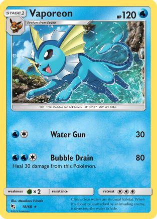 Vaporeon 018/68/68 - Holo Rare - Holofoil