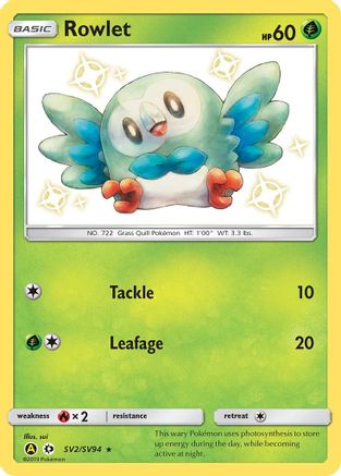 Rowlet SV2/SV94/94 - Shiny Holo Rare - Holofoil