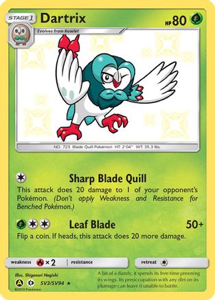 Dartrix SV3/SV94/94 - Shiny Holo Rare - Holofoil