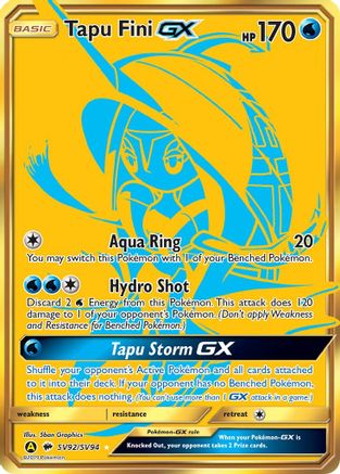 Tapu Fini GX SV92/94 - Shiny Holo Rare - Holofoil